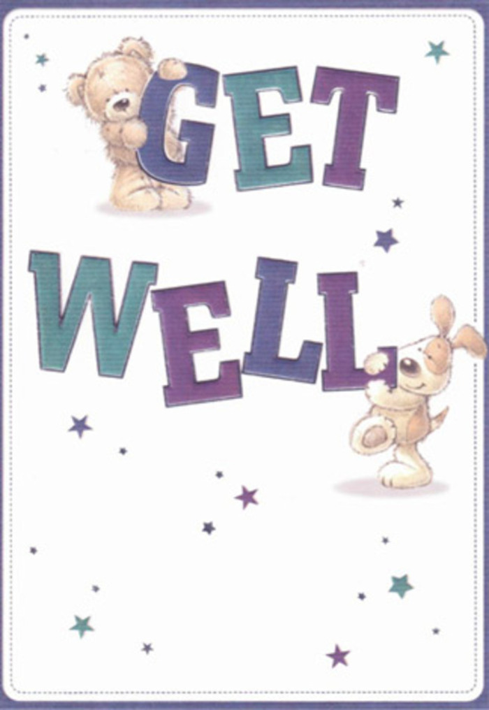 This get well card, crafted with the warmth of Blackheath in mind, feels like a gentle recharge for the soul. Friendly illustrations of a chubby bear and a floppy-eared puppy take centre stage, surrounded by twirling stars that seem to scatter positive wishes into the South London air. The bold typography, alive with hues of amethyst and teal, grounds the message in uplifting reassurance-echoing the signature bouquets Florist Blackheath often prepares for loved ones near Greenwich Park. The textures are so vivid: you can almost sense the plush softness of the bear's fur and the gentle velour of the puppy's ears, as if an embrace is just a card away. Bright stars are delicately sprinkled around, suggesting the quiet magic often felt with a fresh bouquet on a Blackheath windowsill. Every detail-from the crisp, light-filled backdrop to the confident shapes of each letter-reflects careful artistry and a florist's touch, evoking the hope and nurturing spirit that define our corner of London. The overall mood is light and airy, making this card a beautiful companion for flowers sent to lift a neighbour's spirits after a difficult week, seamlessly blending innocence, care, and local heart.